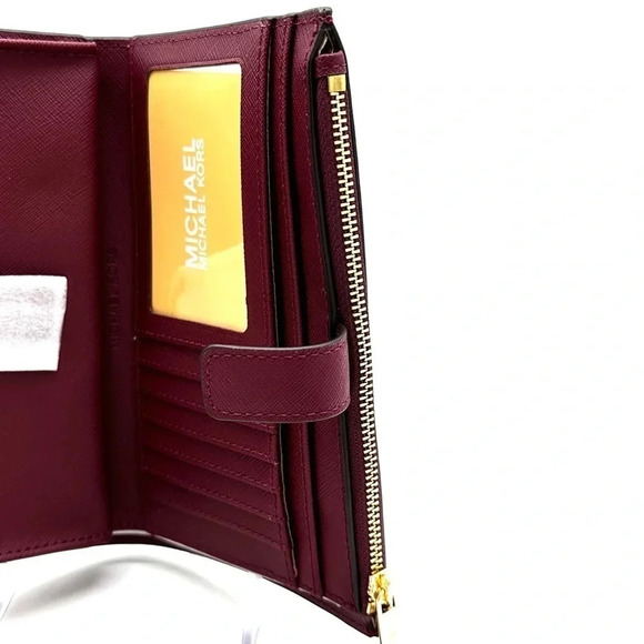 Michael Kors Large Double Zip Wallet Wristlet Dark Cherry (NWT) - Picture 8 of 9